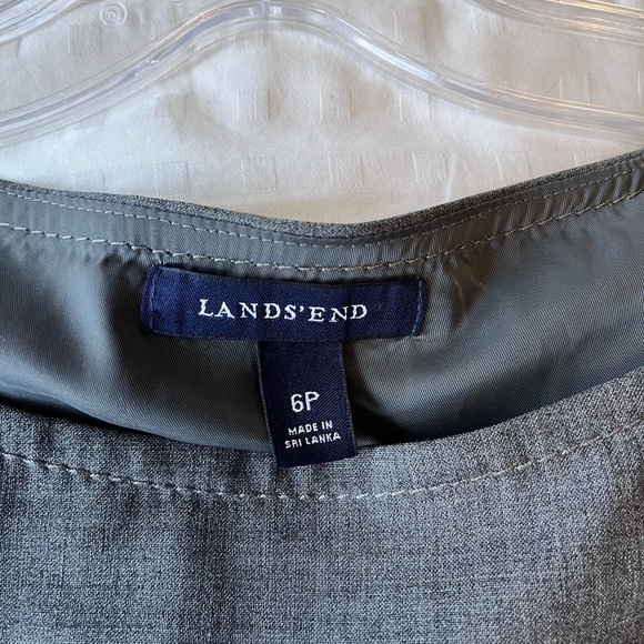 Lands’ End Wool Blend Short Sleeve Self-tie Belted Waist Sheath Dress 6P Gray - Picture 3 of 16